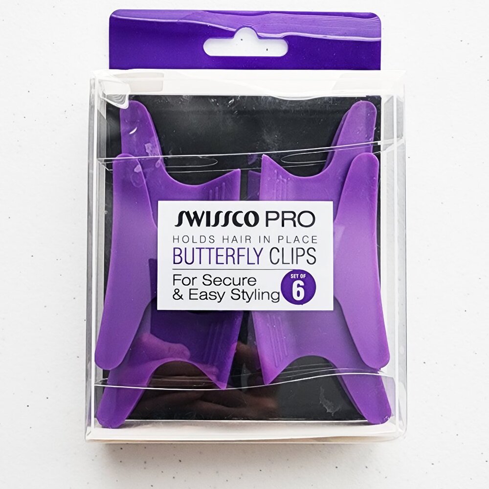 NWT Swissco Pro Purple Butterfly Clips SET OF 6